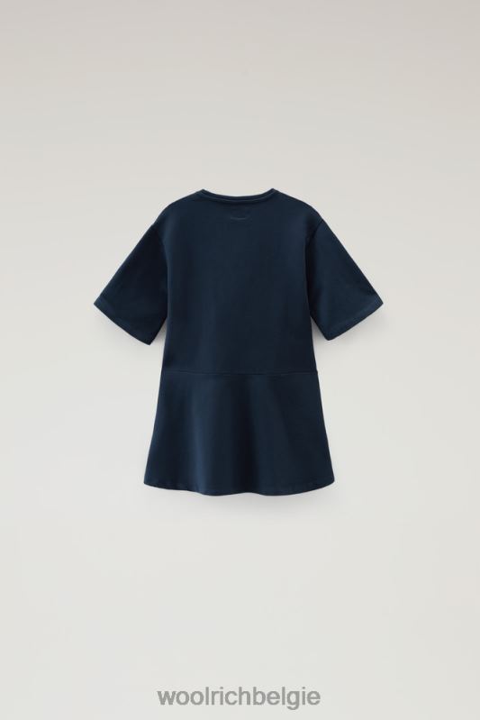 g fleece katoenen zomerjurk Woolrich meisjes 8TTN0903 Melton blauw kleding