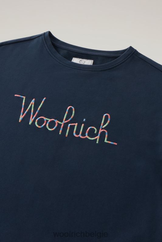 g fleece katoenen zomerjurk Woolrich meisjes 8TTN0903 Melton blauw kleding
