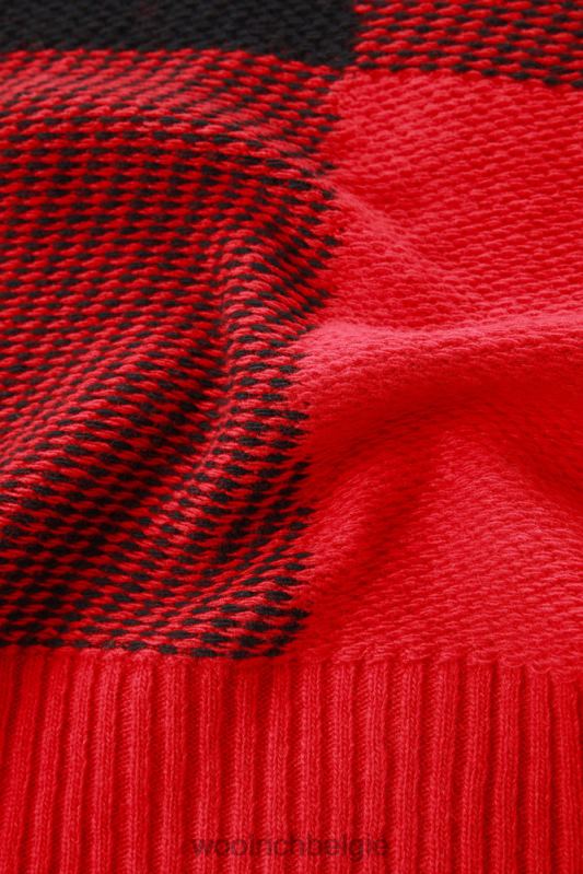 g geruite coltrui van merinowolmix Woolrich meisjes 8TTN0918 rode buffel kleding