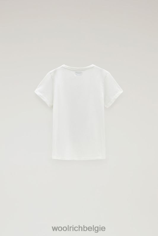 g grafisch schapen-t-shirt van puur katoen Woolrich meisjes 8TTN0892 arctisch wit kleding