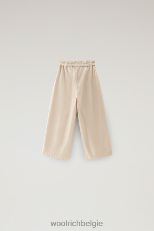 g hoge broek van puur katoenpopeline Woolrich meisjes 8TTN0893 strandzand kleding