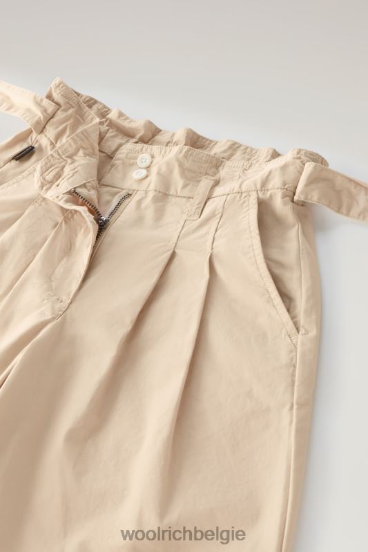 g hoge broek van puur katoenpopeline Woolrich meisjes 8TTN0893 strandzand kleding