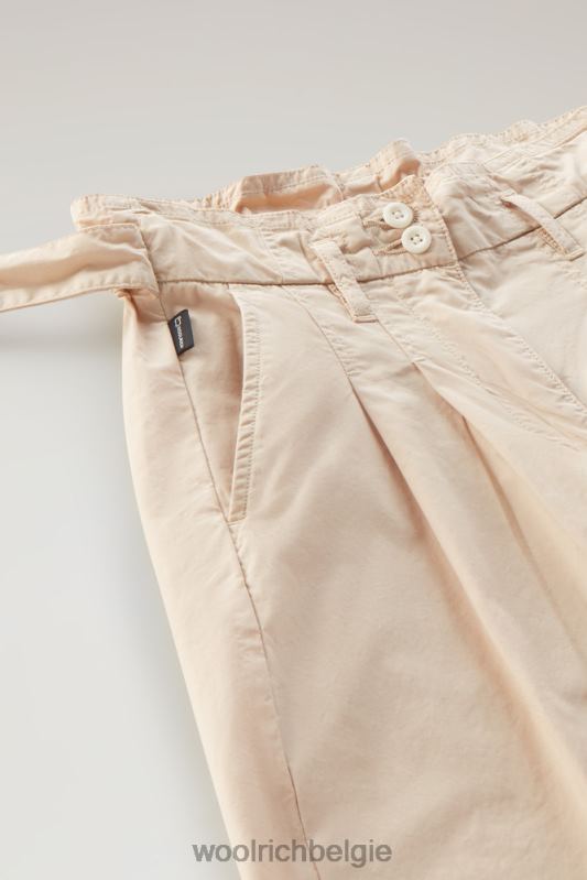 g hoge broek van puur katoenpopeline Woolrich meisjes 8TTN0893 strandzand kleding
