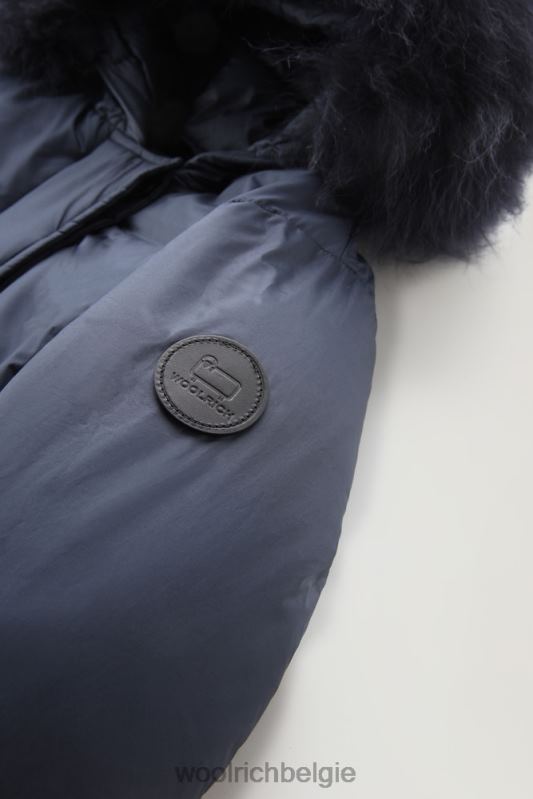 g korte arctic parka met kasjmierbont Woolrich meisjes 8TTN0924 Melton blauw kleding