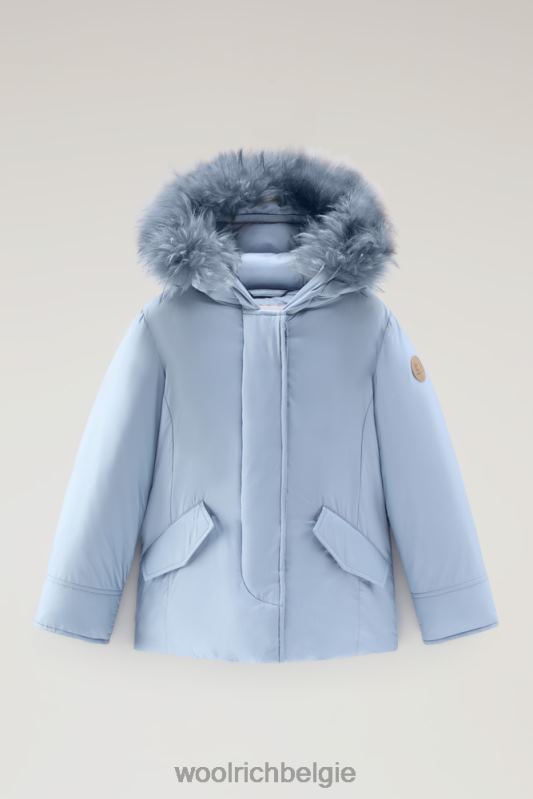 g korte arctic parka met kasjmierbont Woolrich meisjes 8TTN0925 wolk blauw kleding