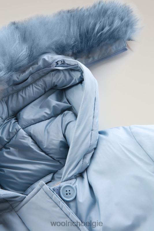 g korte arctic parka met kasjmierbont Woolrich meisjes 8TTN0925 wolk blauw kleding