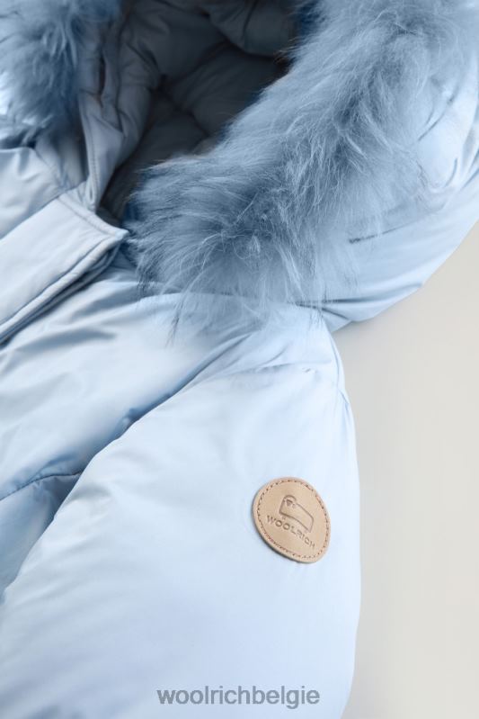 g korte arctic parka met kasjmierbont Woolrich meisjes 8TTN0925 wolk blauw kleding