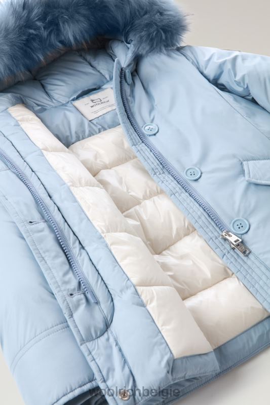 g korte arctic parka met kasjmierbont Woolrich meisjes 8TTN0925 wolk blauw kleding