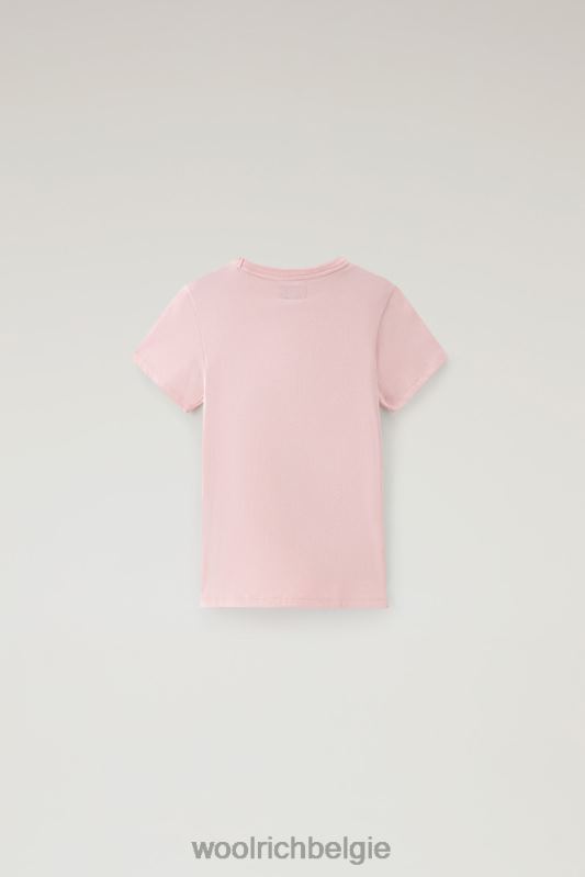 g-logo-T-shirt van puur katoen Woolrich meisjes 8TTN0894 snoep roze kleding