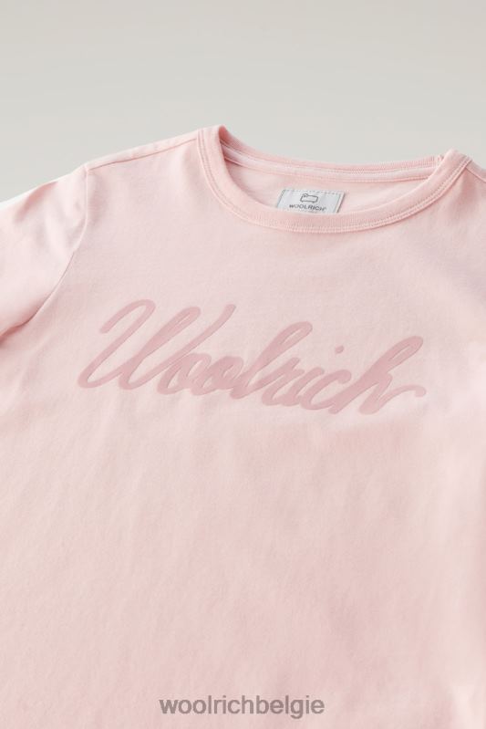 g-logo-T-shirt van puur katoen Woolrich meisjes 8TTN0894 snoep roze kleding