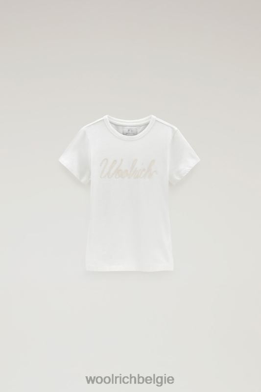 g-logo-T-shirt van puur katoen Woolrich meisjes 8TTN0899 arctisch wit kleding