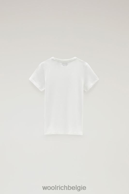g-logo-T-shirt van puur katoen Woolrich meisjes 8TTN0899 arctisch wit kleding