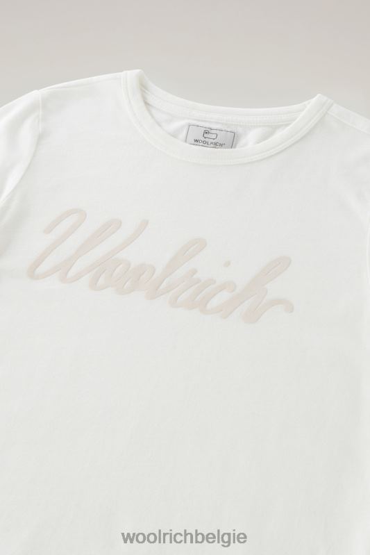 g-logo-T-shirt van puur katoen Woolrich meisjes 8TTN0899 arctisch wit kleding