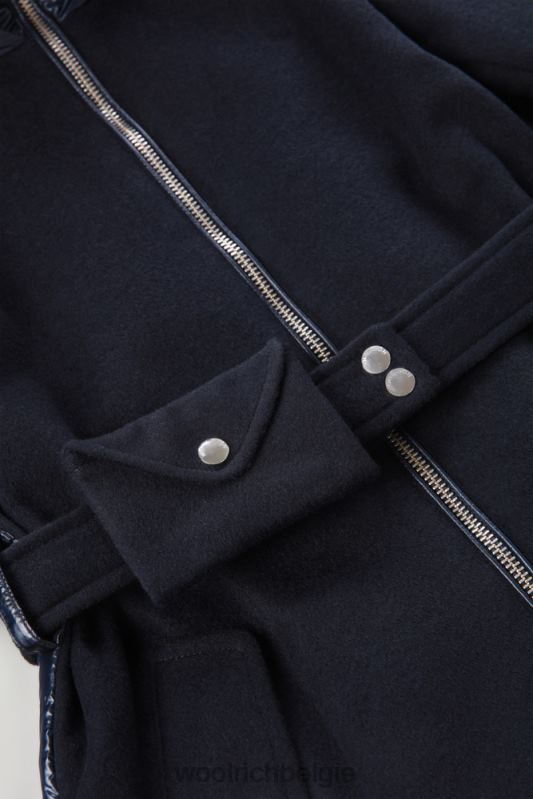 g parka van wolmix met doorgestikt rugpand Woolrich meisjes 8TTN0926 Melton blauw kleding