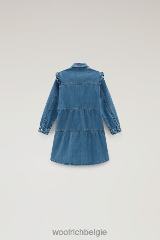g spijkerjurk met ruches Woolrich meisjes 8TTN0872 stoned denim kleding