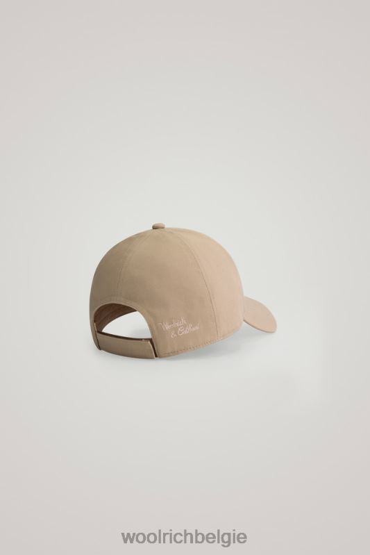 geborduurde baseballpet van een twill-katoenmix van Danielle Cathari Woolrich vrouwen 8TTN0140 beige accessoires