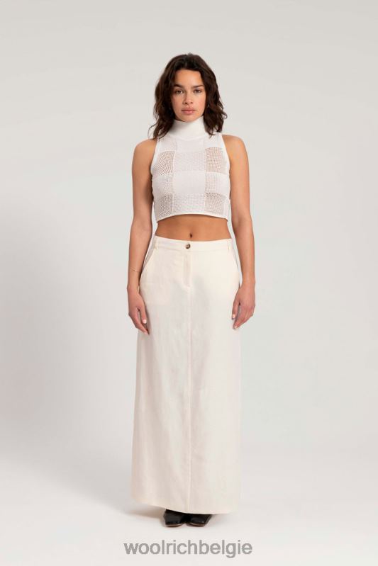 geborduurde lange rok van linnenmix-danielle cathari Woolrich vrouwen 8TTN0189 zeezout kleding
