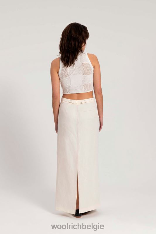 geborduurde lange rok van linnenmix-danielle cathari Woolrich vrouwen 8TTN0189 zeezout kleding