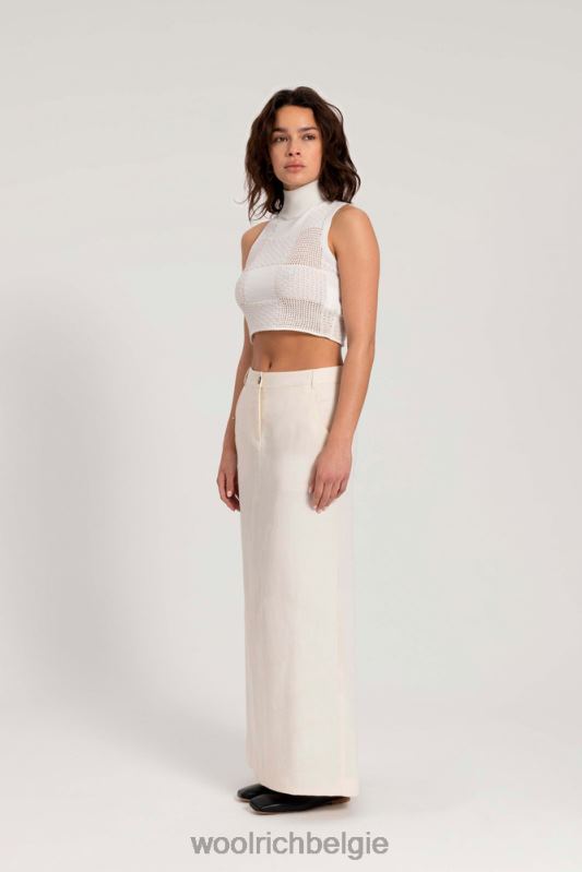 geborduurde lange rok van linnenmix-danielle cathari Woolrich vrouwen 8TTN0189 zeezout kleding