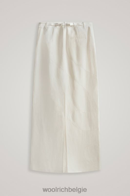 geborduurde lange rok van linnenmix-danielle cathari Woolrich vrouwen 8TTN0189 zeezout kleding