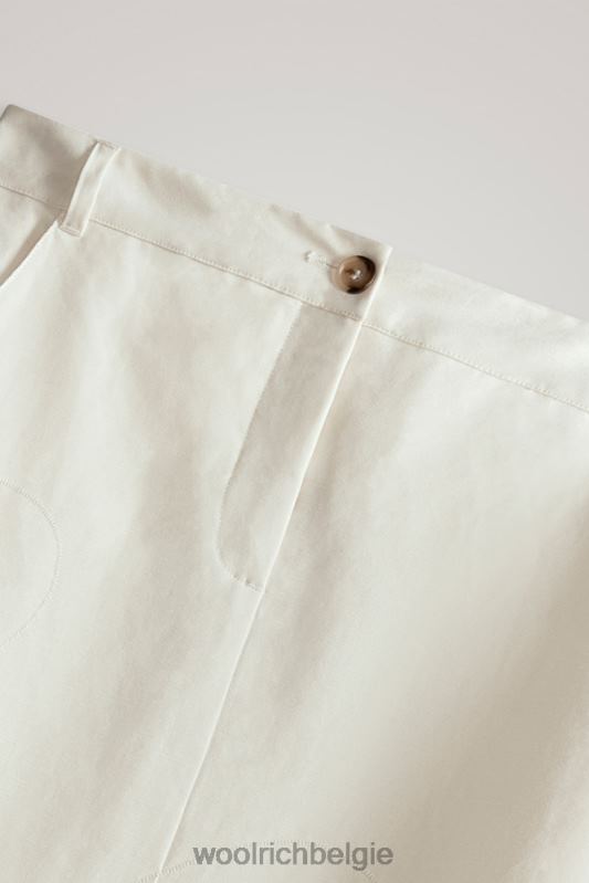geborduurde lange rok van linnenmix-danielle cathari Woolrich vrouwen 8TTN0189 zeezout kleding
