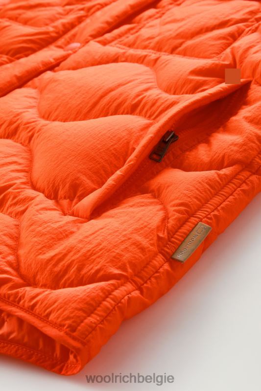 gekreukt nylon alba overshirt met wollen mouwen Woolrich vrouwen 8TTN0299 vlam kleding