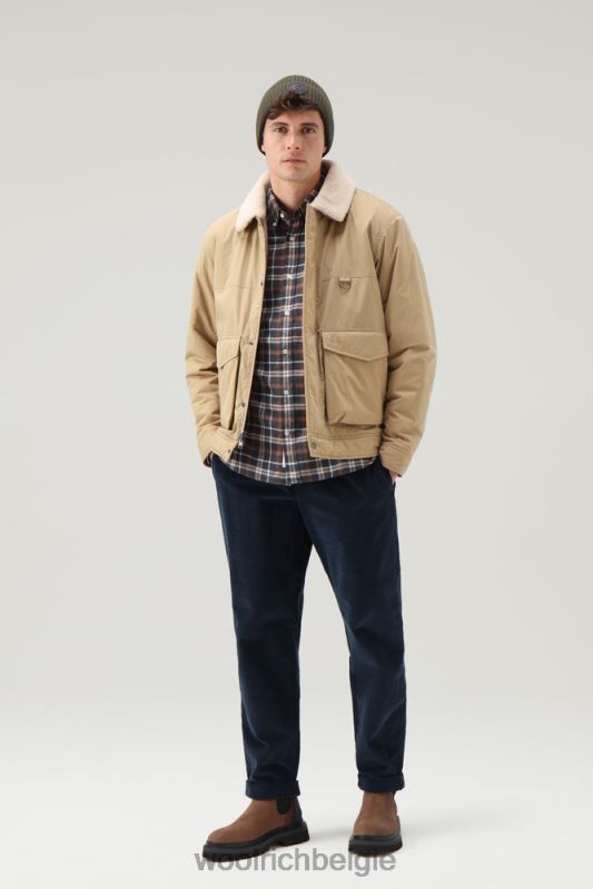 geruit overhemd van flanel van een wolmix Woolrich Heren 8TTN0699 bruine ruit kleding