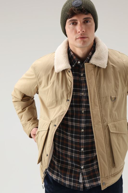 geruit overhemd van flanel van een wolmix Woolrich Heren 8TTN0699 bruine ruit kleding