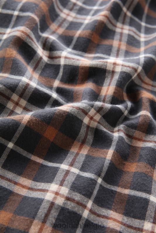 geruit overhemd van flanel van een wolmix Woolrich Heren 8TTN0699 bruine ruit kleding