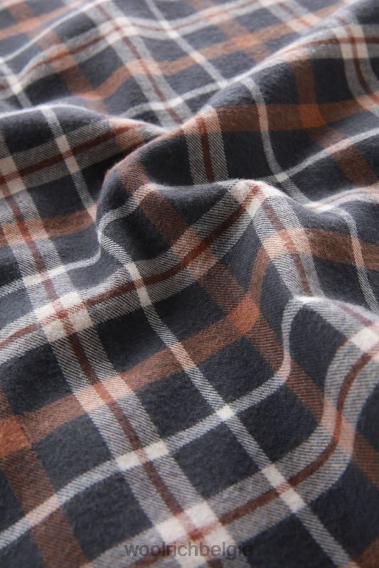 geruit overhemd van flanel van een wolmix Woolrich Heren 8TTN0699 bruine ruit kleding