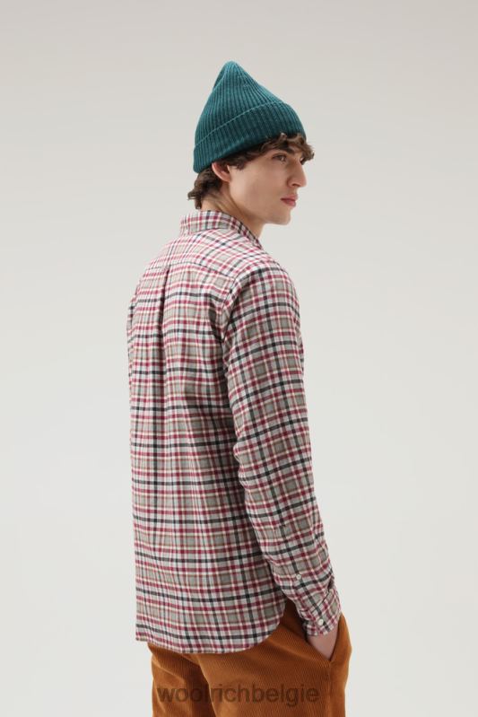 geruit overhemd van flanel van een wolmix Woolrich Heren 8TTN0705 rode vinkje kleding