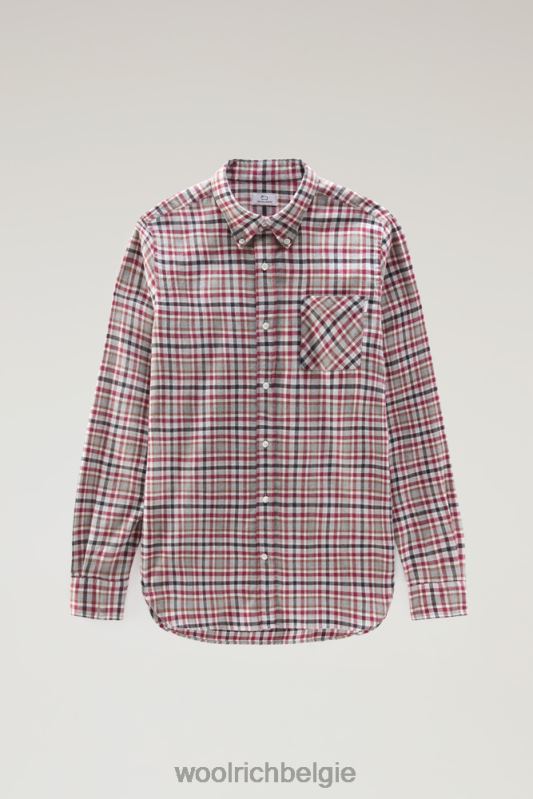 geruit overhemd van flanel van een wolmix Woolrich Heren 8TTN0705 rode vinkje kleding