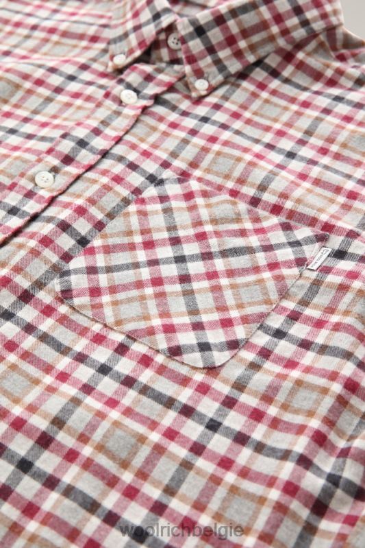 geruit overhemd van flanel van een wolmix Woolrich Heren 8TTN0705 rode vinkje kleding