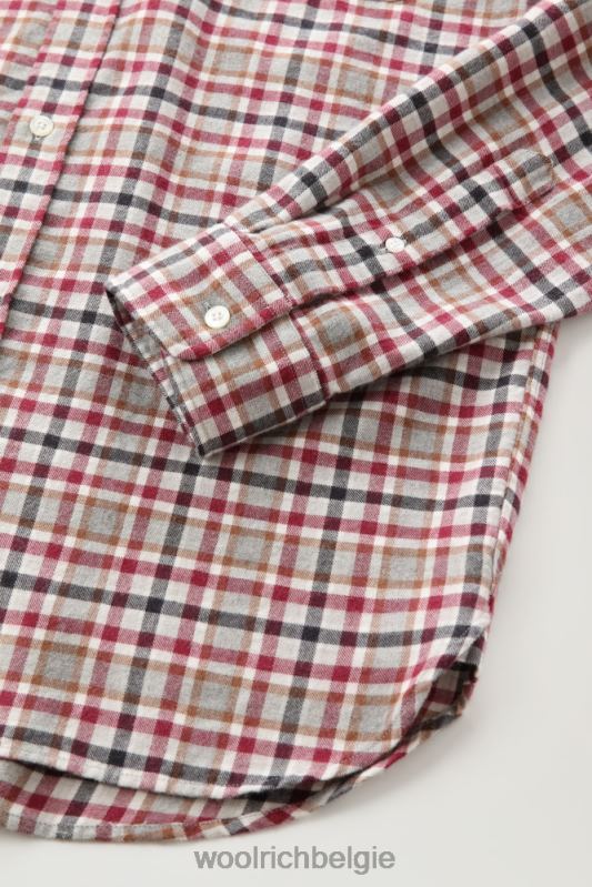 geruit overhemd van flanel van een wolmix Woolrich Heren 8TTN0705 rode vinkje kleding