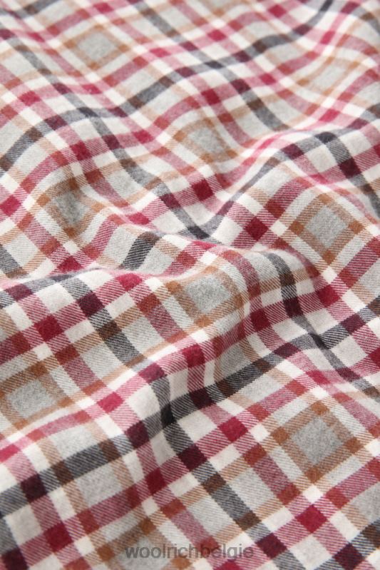geruit overhemd van flanel van een wolmix Woolrich Heren 8TTN0705 rode vinkje kleding