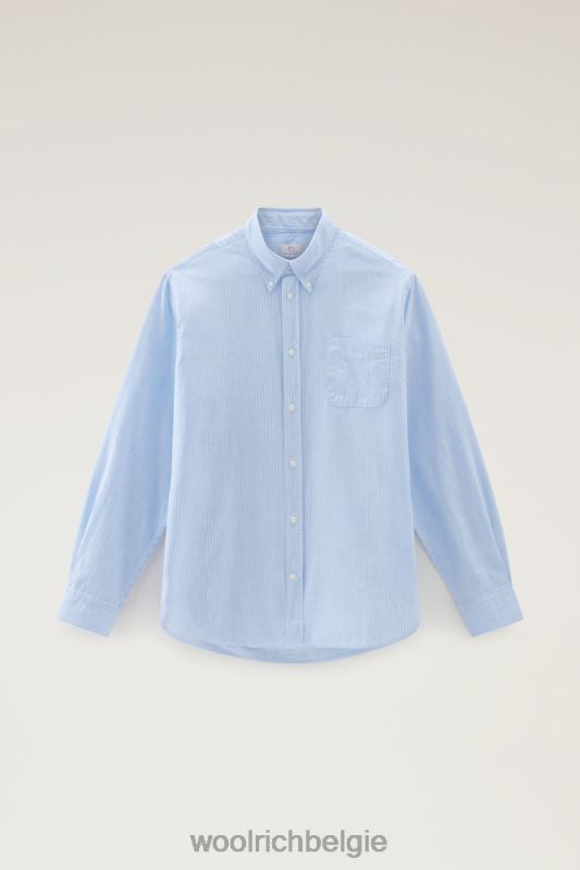 gestreept overhemd van een linnen-katoenmix Woolrich Heren 8TTN0546 zomerse luchtstreep kleding