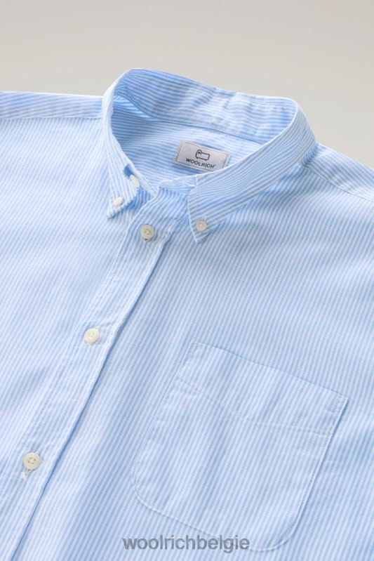 gestreept overhemd van een linnen-katoenmix Woolrich Heren 8TTN0546 zomerse luchtstreep kleding