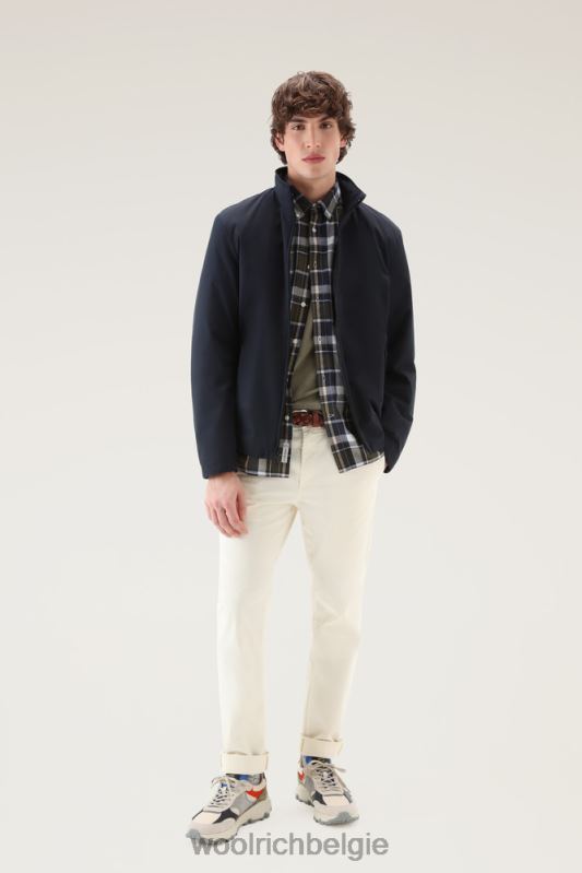 gevoerde zeilbommenwerper Woolrich Heren 8TTN0557 Melton blauw kleding