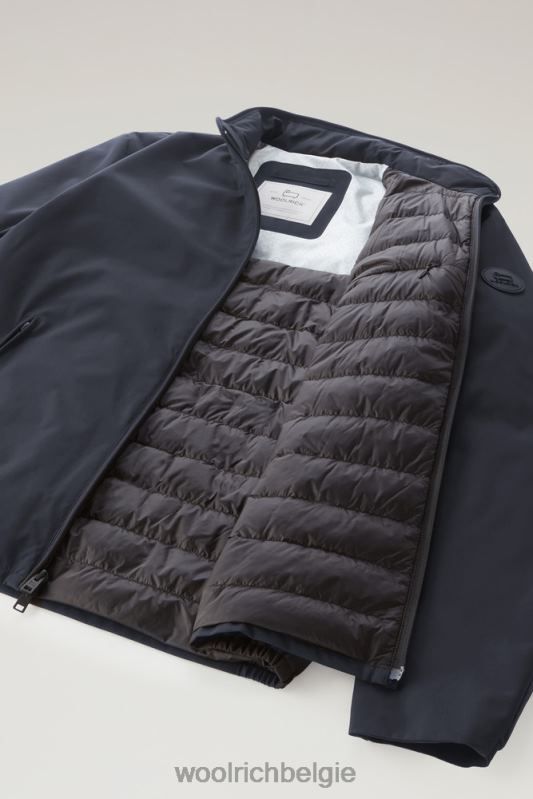 gevoerde zeilbommenwerper Woolrich Heren 8TTN0557 Melton blauw kleding