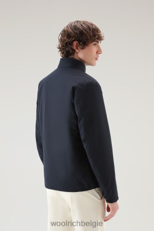 gevoerde zeilbommenwerper Woolrich Heren 8TTN0557 Melton blauw kleding