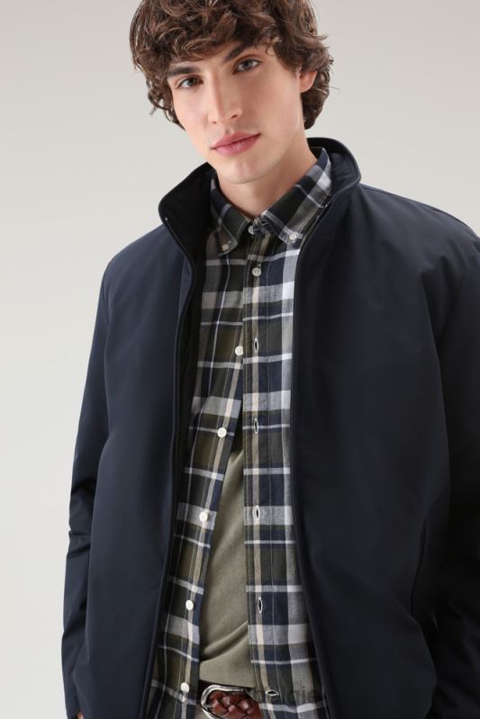 gevoerde zeilbommenwerper Woolrich Heren 8TTN0557 Melton blauw kleding