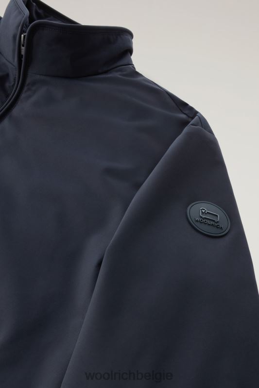gevoerde zeilbommenwerper Woolrich Heren 8TTN0557 Melton blauw kleding
