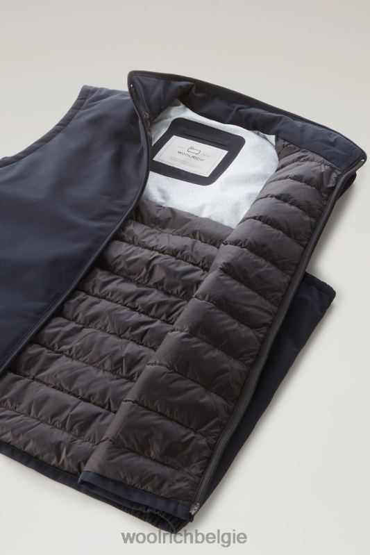 gewatteerd Pacific-vest Woolrich Heren 8TTN0589 Melton blauw kleding
