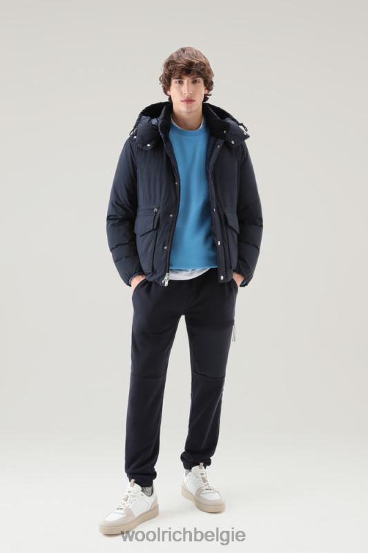 gewatteerd aleutian jack van eco taslan nylon met afneembare capuchon Woolrich Heren 8TTN0390 Melton blauw kleding