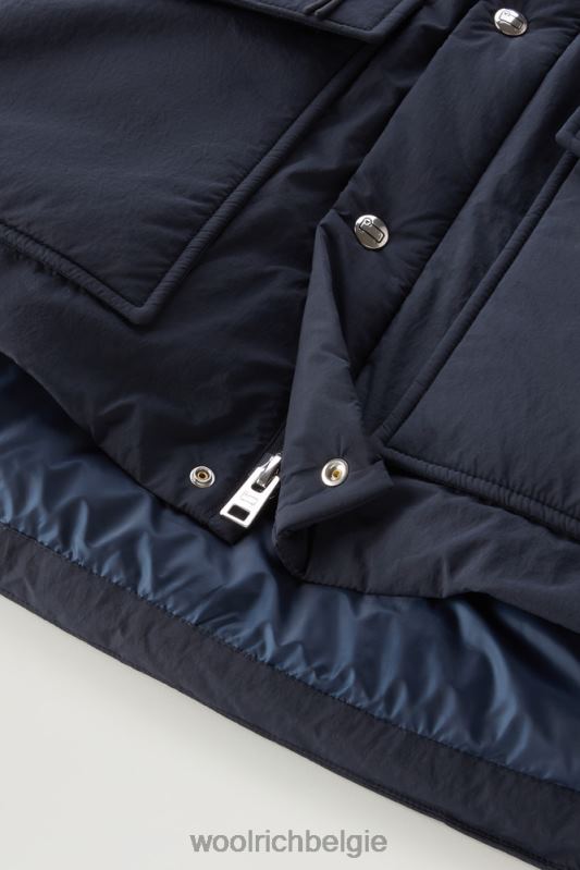 gewatteerd aleutian jack van eco taslan nylon met afneembare capuchon Woolrich Heren 8TTN0390 Melton blauw kleding
