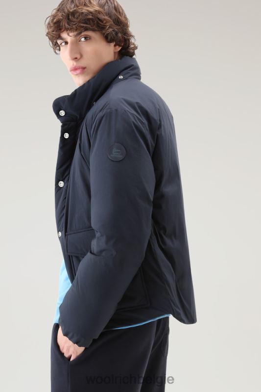 gewatteerd aleutian jack van eco taslan nylon met afneembare capuchon Woolrich Heren 8TTN0390 Melton blauw kleding