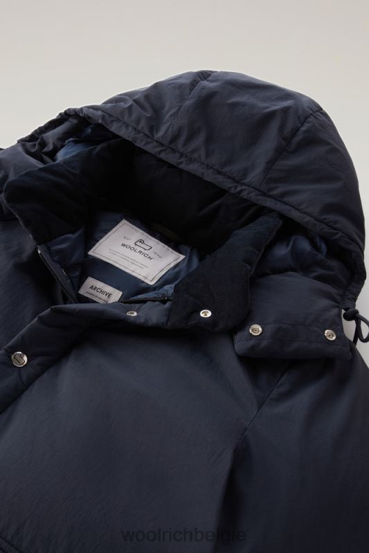 gewatteerd aleutian jack van eco taslan nylon met afneembare capuchon Woolrich Heren 8TTN0390 Melton blauw kleding