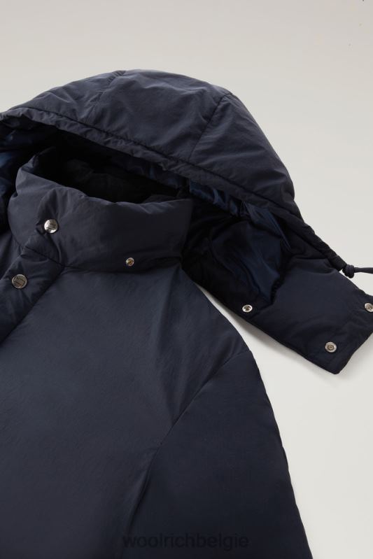gewatteerd aleutian jack van eco taslan nylon met afneembare capuchon Woolrich Heren 8TTN0390 Melton blauw kleding