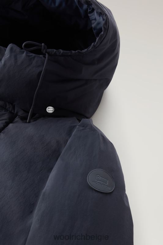 gewatteerd aleutian jack van eco taslan nylon met afneembare capuchon Woolrich Heren 8TTN0390 Melton blauw kleding