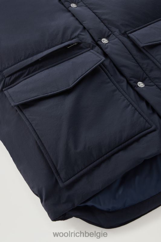 gewatteerd aleutian jack van eco taslan nylon met afneembare capuchon Woolrich Heren 8TTN0390 Melton blauw kleding